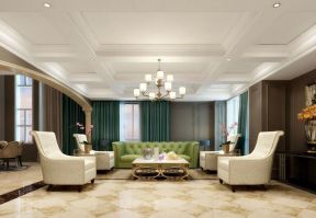 山语世家600平别墅美式风格客厅沙发效果图