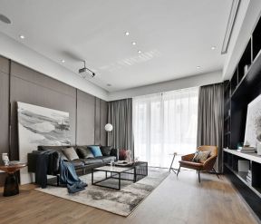 中正锦城142平米三居室现代简约客厅装修设计效果图
