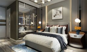 赞城125平米三居室现代简约卧室装修设计效果图