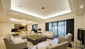 轻奢风格三居130平客厅沙发装修设计效果图欣赏