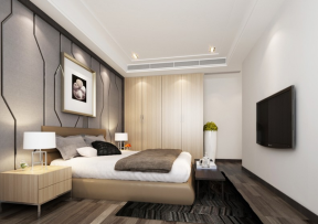 130平现代风格三居室卧室装修效果图片欣赏