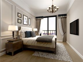 美式卧室实景图 美式卧室装潢效果图 