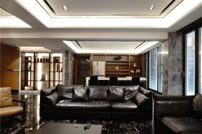 泰晤士新城·智谷别墅700平现代风格客厅真皮沙发设计图