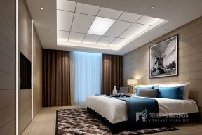 鸿威海怡湾现代180平别墅卧室装修案例