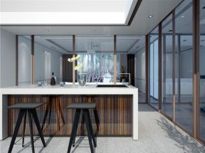 220平别墅现代风格厨房吧台设计图