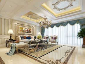 复式300平欧式风格客厅沙发装修效果图片大全