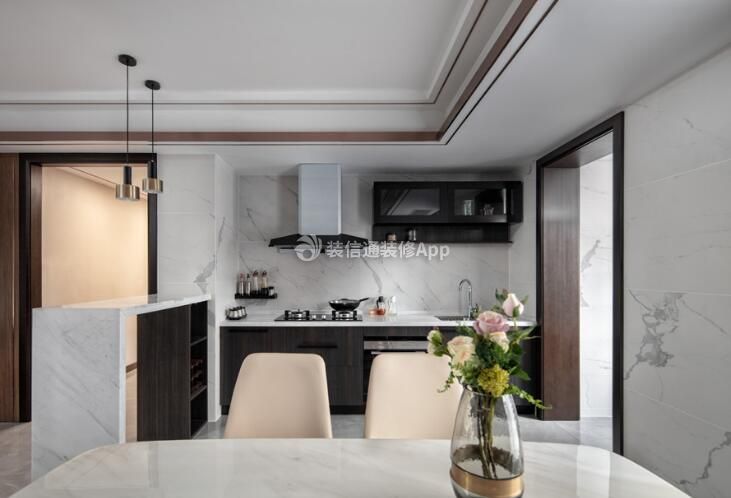 158平米三居室法式风格厨房装修设计效果图