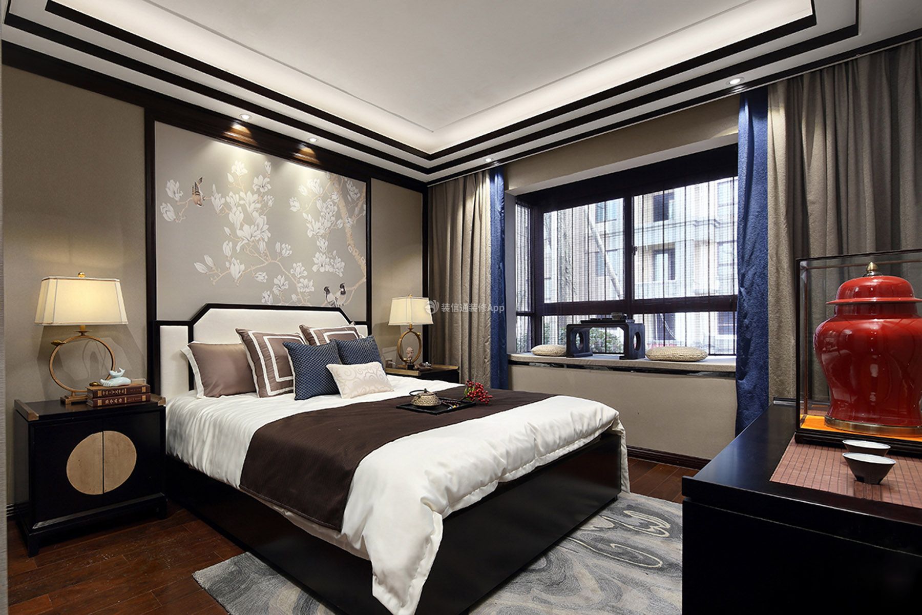 新中式风格三居122平卧室装修设计效果图赏析