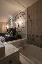 现代风格三居95平卧室浴缸家装效果图欣赏