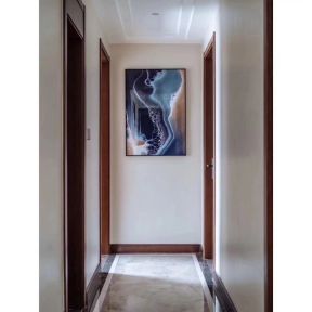 97平米三居室新中式风格走廊装修设计效果图