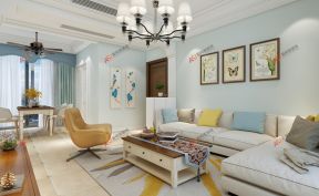 美式风格三居125平客厅沙发装修设计效果图欣赏