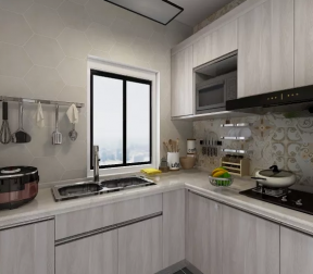 96平方米二居室现代简约风格厨房装修设计效果图