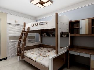 绿地云水谣140平米现代风格儿童房上下床效果图