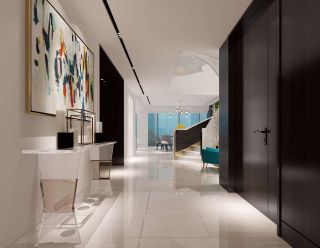 250平方现代轻奢风格别墅走廊吊顶装修设计效果图
