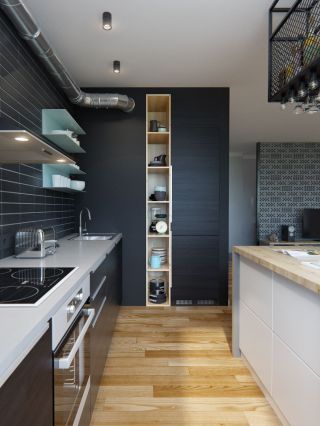 80平方二居室现代风格厨房装修设计效果图案例欣赏