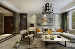 现代简约风格三居135平客厅沙发装修设计效果图