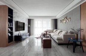 118平米三居室现代轻奢风格客厅装修设计效果图