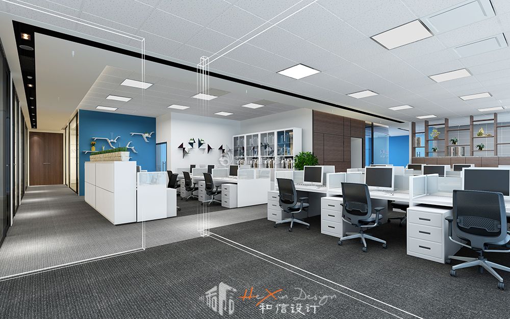 800平现代风格办公室办公区装修设计效果图大全