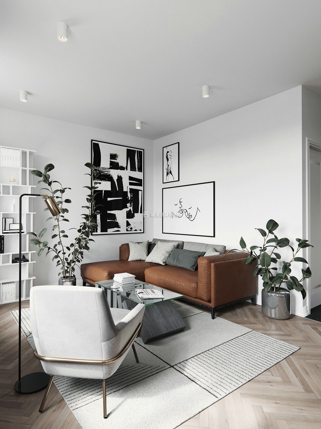 现代风格60平小户型客厅沙发装饰效果图大全