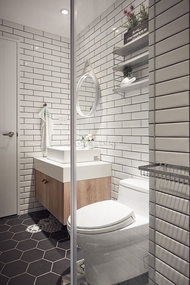 北欧风格53平米小户型卫生间瓷砖装饰效果图