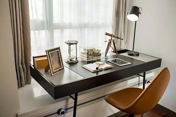简约89平现代风格两居室书房书桌装修效果图
