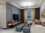 简约105平现代风格三居室客厅窗帘装修设计图片