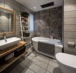 时尚北欧风格150平米三居室卫生间瓷砖装修效果图