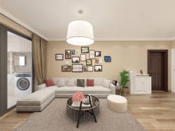 简约现代风格88平两居室客厅沙发装修效果图