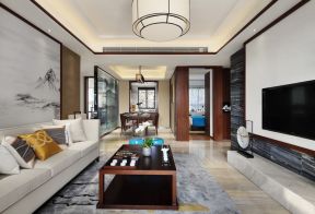 新中式风格115平三室客厅沙发装修图