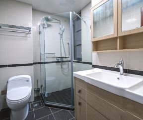 新中式风格140平四居卫生间洗手台家装图