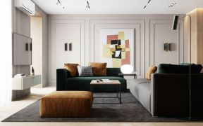三居120平温馨风格客厅沙发装修设计效果图