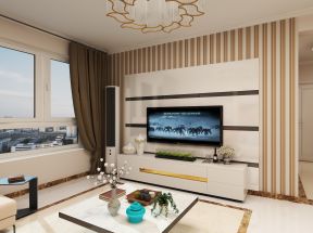2023现代风格125平三居室客厅电视装修效果图欣赏