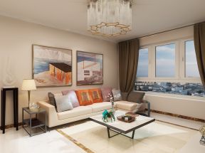 2023现代风格125平三居室客厅沙发装修效果图欣赏