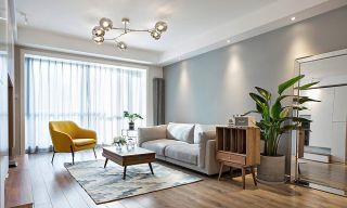 北欧风格80平米小户型两居室客厅沙发设计效果图