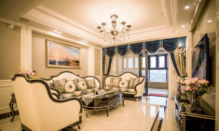 四居150平欧式风格客厅沙发装修设计图