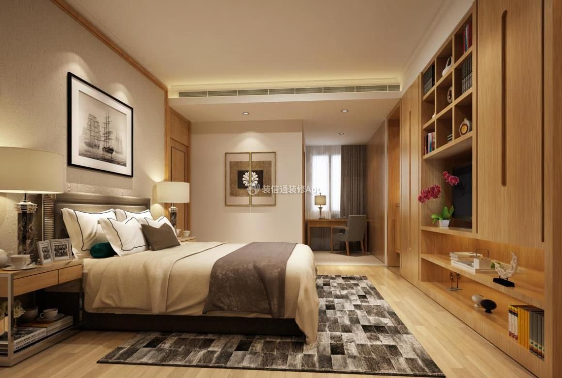 四居150平现代风格卧室壁柜设计图