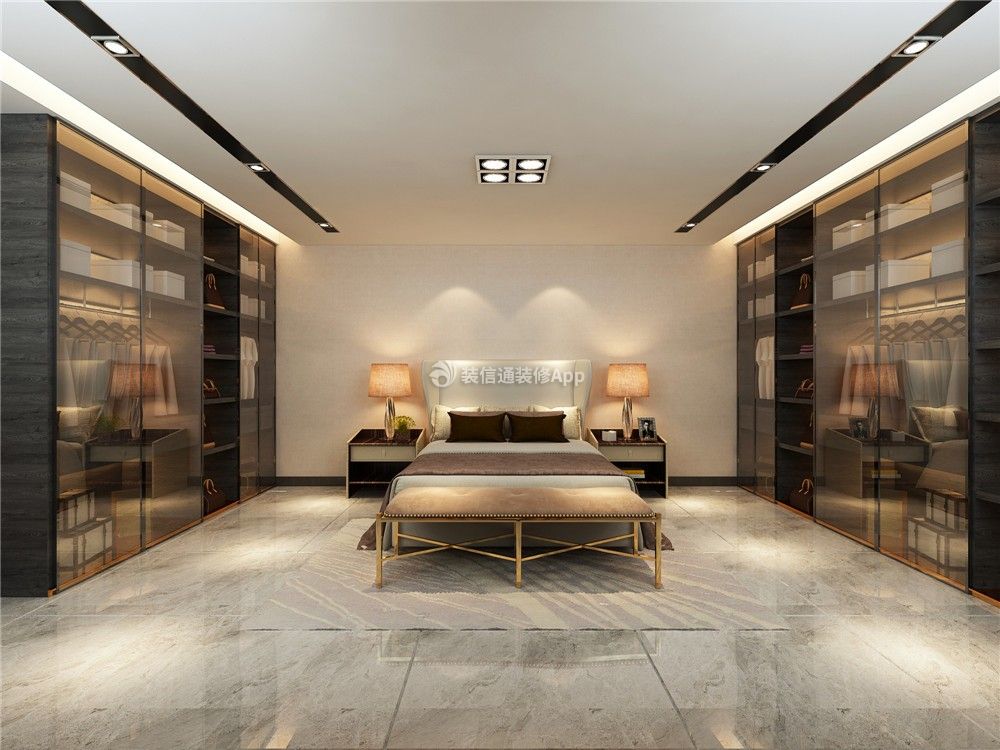 160平米复式现代风格卧室装修设计效果图