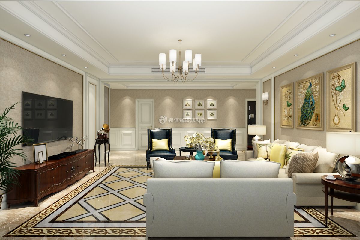 美式客厅设计图 美式客厅装饰图 美式客厅装修 美式客厅装修案例 