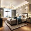 新中式风格293平别墅卧室地毯铺设效果图片