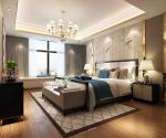 新中式风格293平别墅卧室地毯铺设效果图片