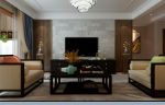 新中式风格180平大平层客厅电视墙装修