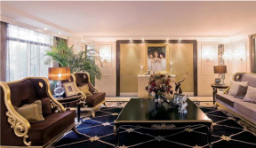 古典欧式风格189平米别墅客厅茶几装修图片