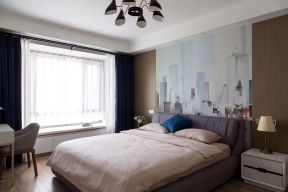 现代风格卧室装修案例 床头背景画