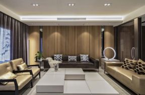 198平米四居室港式轻奢风格沙发背景墙装修设计效果图