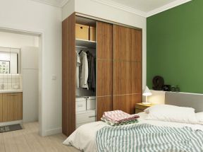85平米二居室温馨风格卧室衣柜装修设计效果图