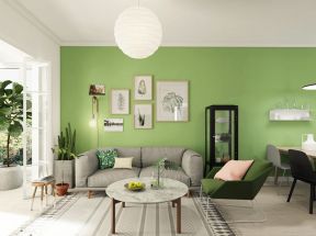 85平米二居室温馨风格沙发背景墙装修设计效果图