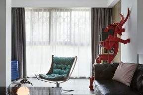 120平米三居室混搭风格单人沙发装修设计效果图