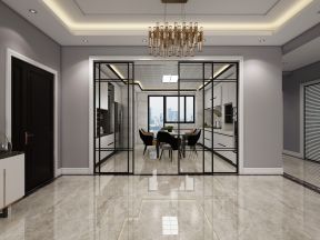223平米三居室现代简约风格玻璃隔断门装修设计效果图
