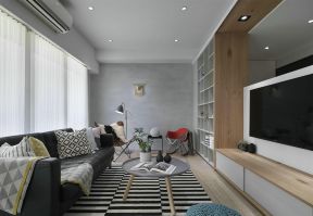 时尚北欧114平米三居室客厅沙发装修效果图欣赏
