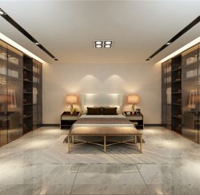 160平米复式现代风格卧室装修设计效果图-每日推荐